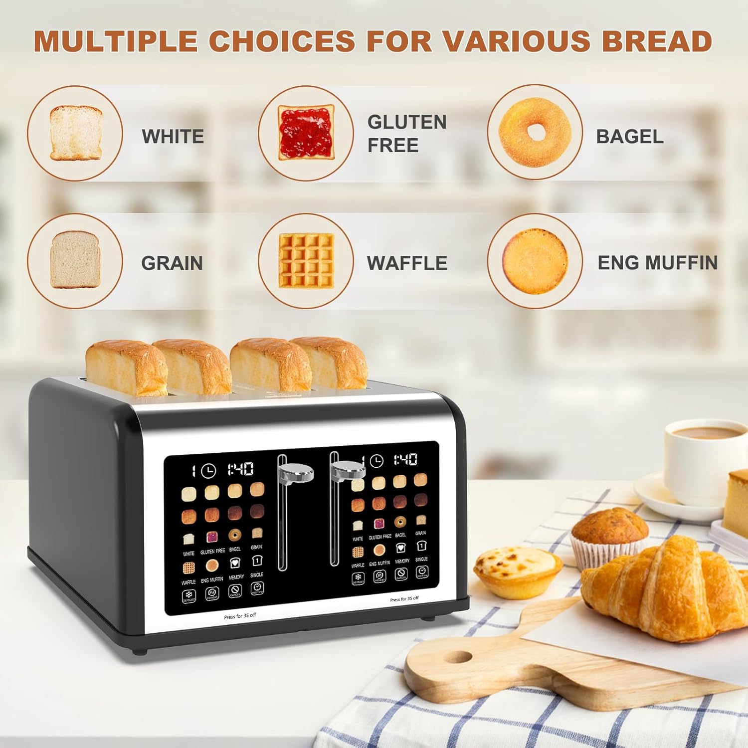 Detalle 2 de 4 Slice Touch Screen Toaster 1650W