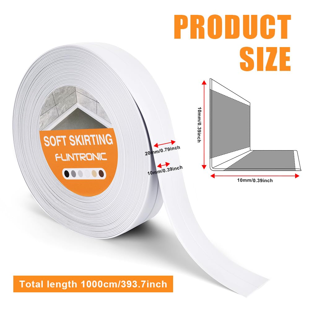 Detalle de Flintronic Bath Sealant Strip: 10m Self-Adhesive PVC Caulk Tape for Kitchen, Bathroom & Toilet Corners