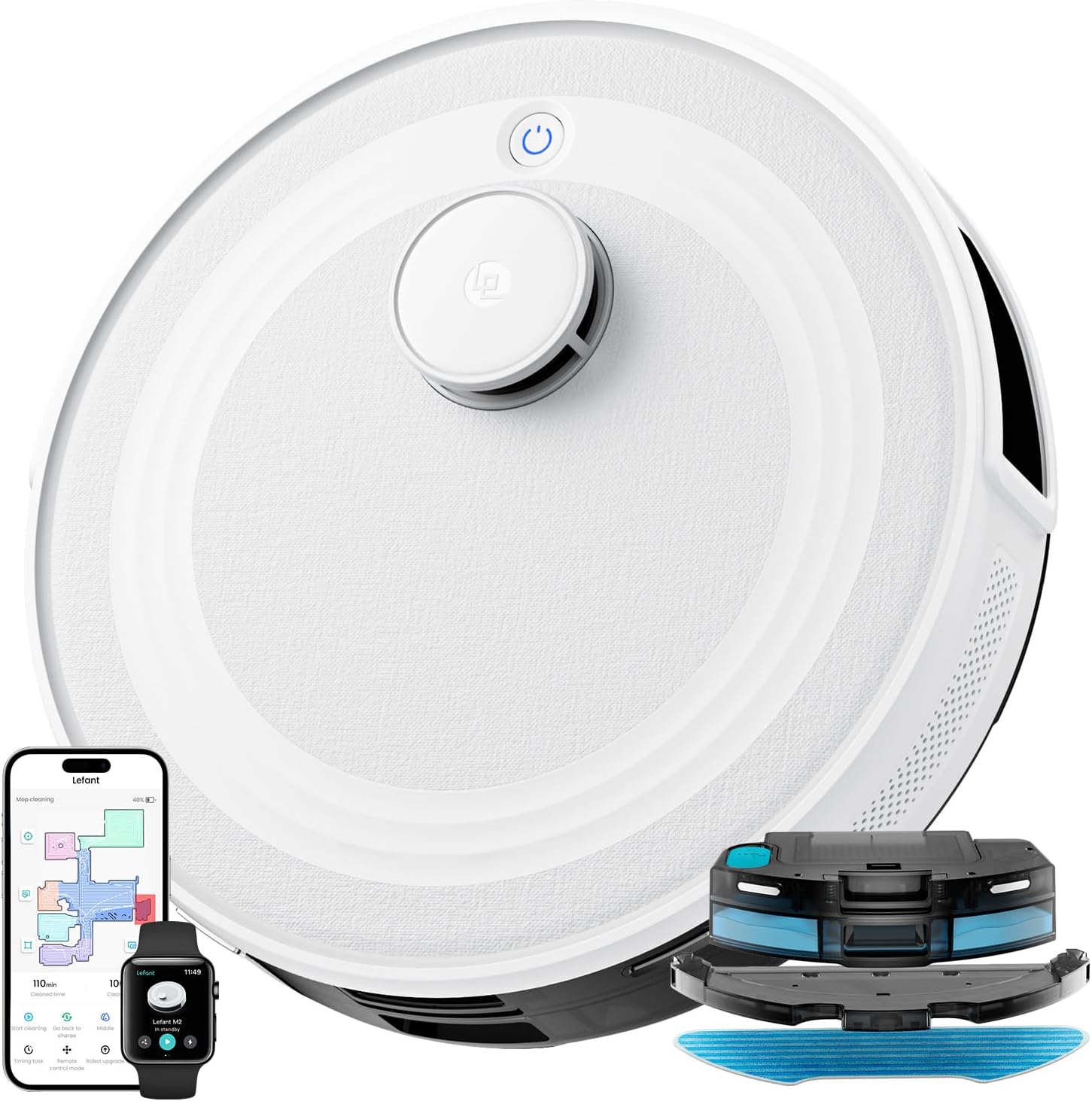 Detalle de Lefant M2 robot aspirateur avec cartographie