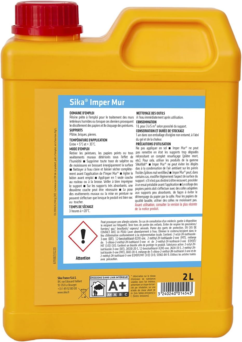 Thumbnail 1 de Sika Imper Mur : Résine pour murs intérieurs humides – 2 L