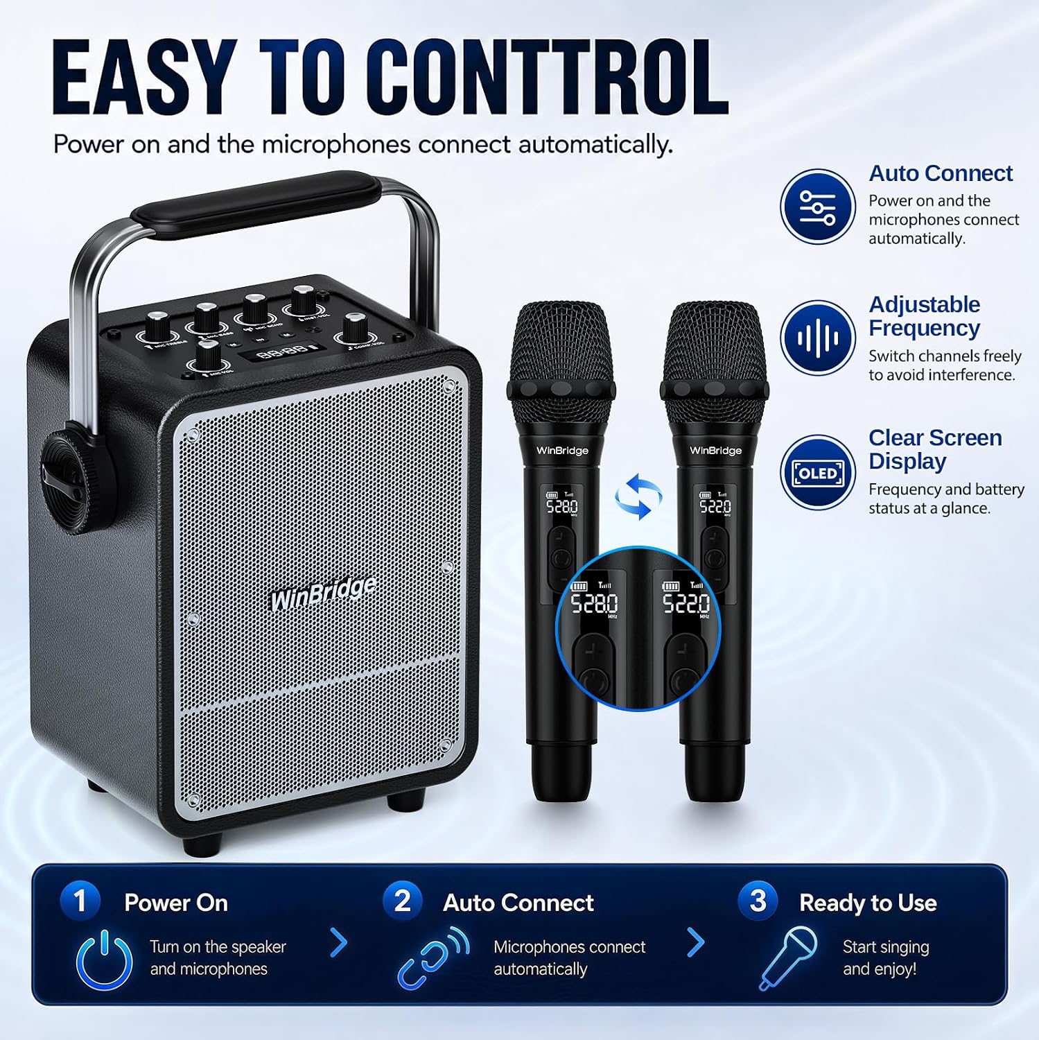 Thumbnail 5 de ResponseBridge RBS200 S200 Karaoke Machine, 150W with Two Wireless Mics