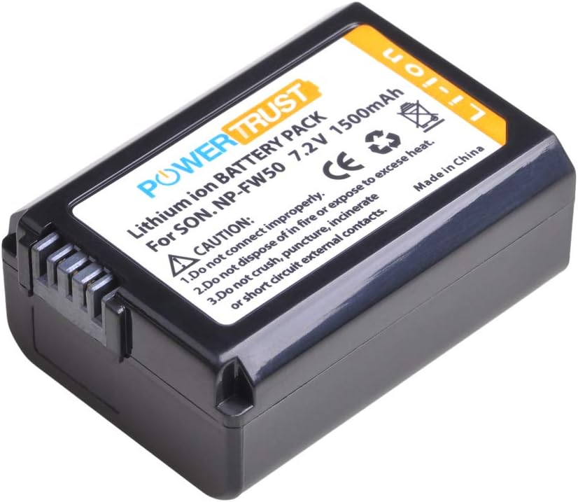 Detalle de PowerTrust 2Pcs NP-FW50 Battery and LED Dual Charger for Sony Cameras