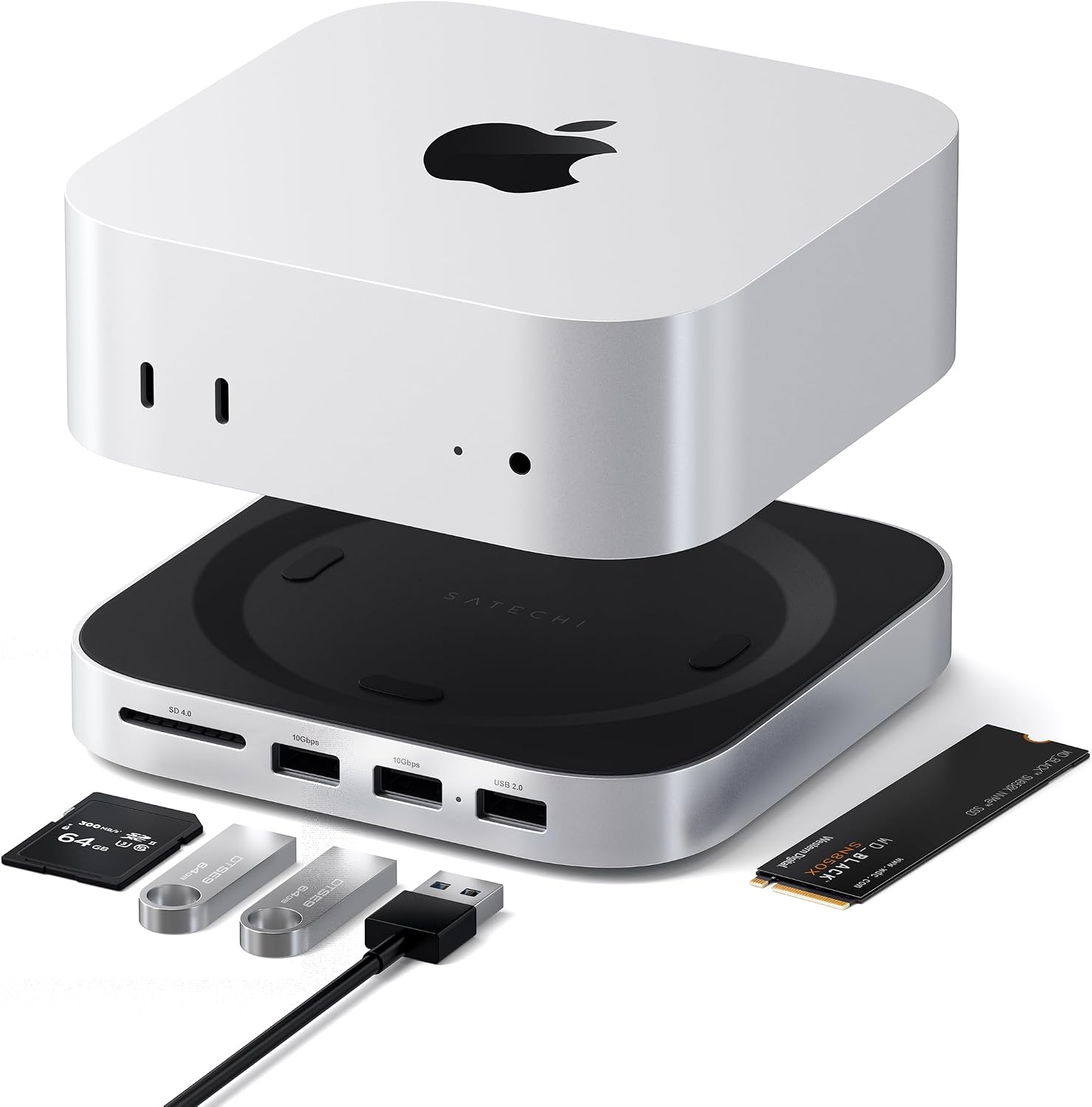 Detalle de Satechi Mac mini M4 Hub & Stand 4TB