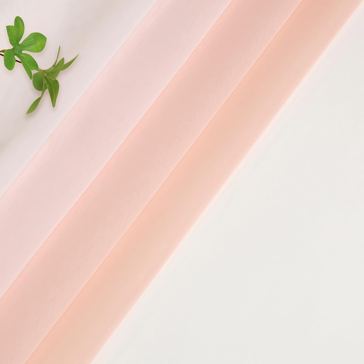 Thumbnail 5 de L.Z.E Pink White Voile Curtains