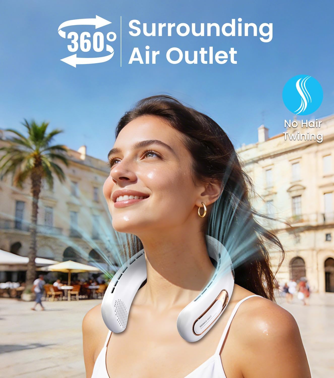 Detalle de Neck Fan with Bladeless Design, 4000mAh USB Rechargeable Personal Cooler