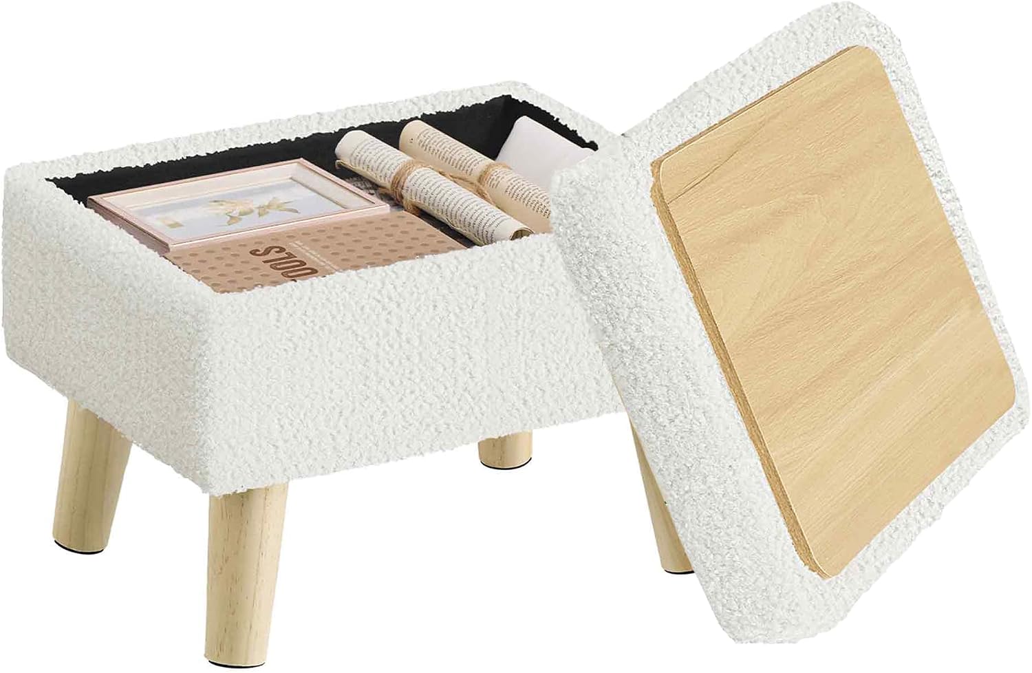 Detalle de SONGMICS Storage Ottoman, 15.7-Inch