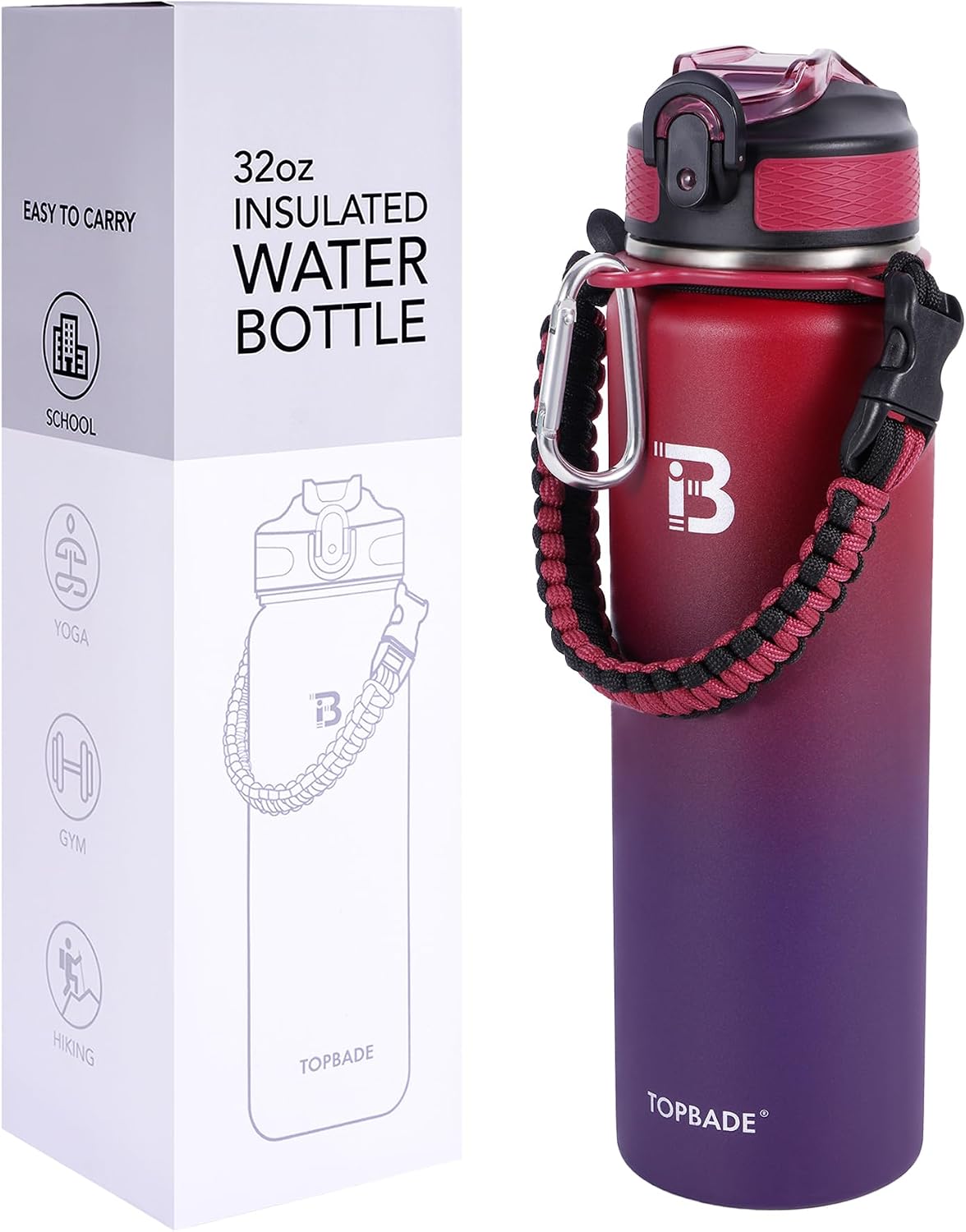 Thumbnail 6 de TOPBADE Edelstahl Trinkflasche 1 L