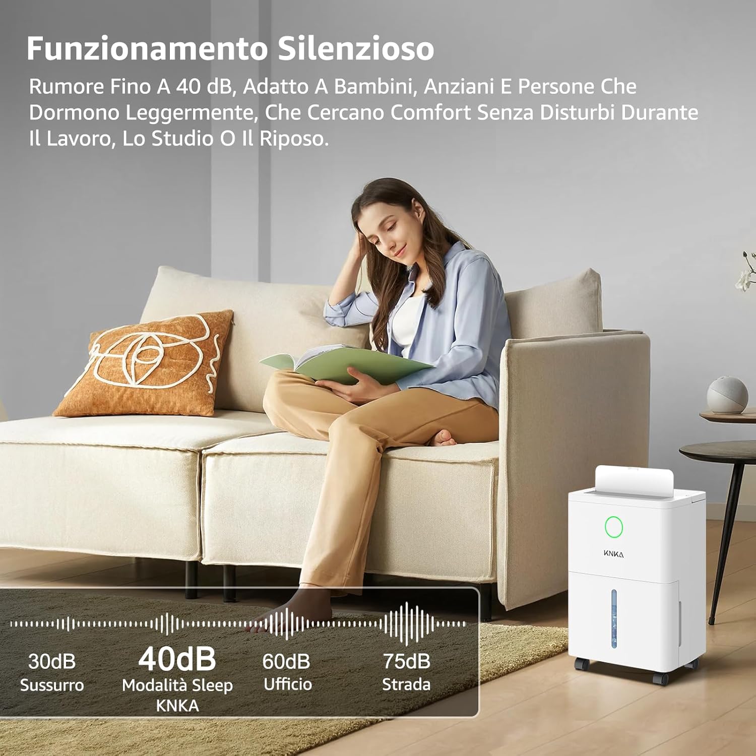 Detalle de Deumidificatore KNKA: 9 l/giorno per appartamenti e camere da letto