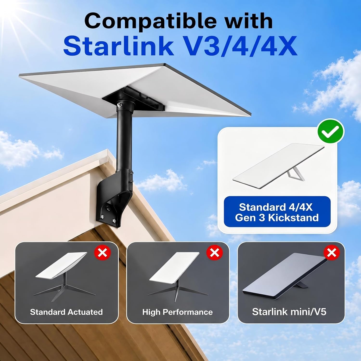 Thumbnail 4 de Standard 4/4X Mount for Starlink: 360° Adjustable Gen 3 Dish Wall Mount