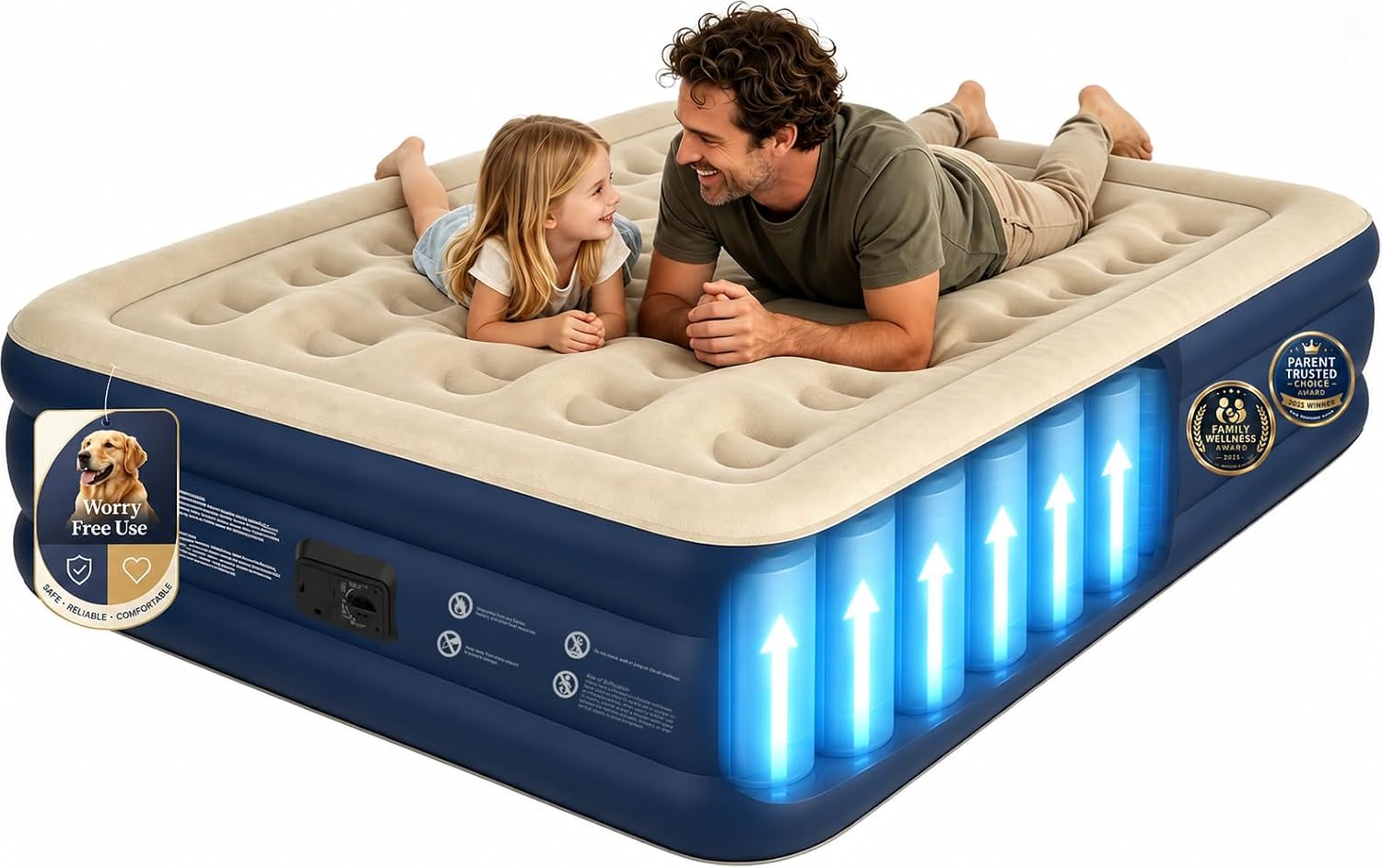 Detalle de Maeytau MY-Airmts Queen Air Mattress, 18-Inch with Built-In Pump