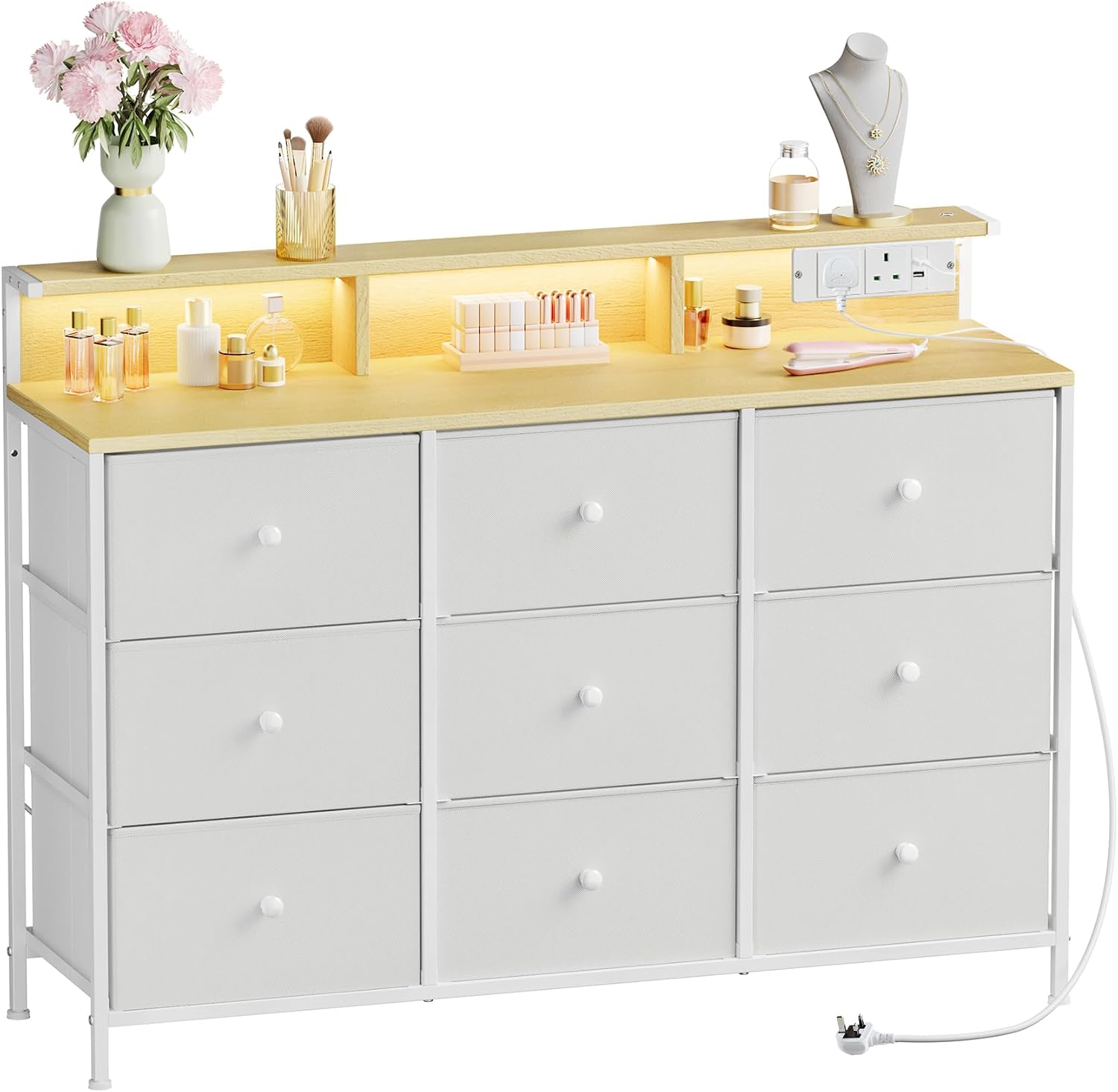 Thumbnail 6 de SONGMICS BELLAH LTS519G02 9-Drawer Chest with LED Lights and Charging Station