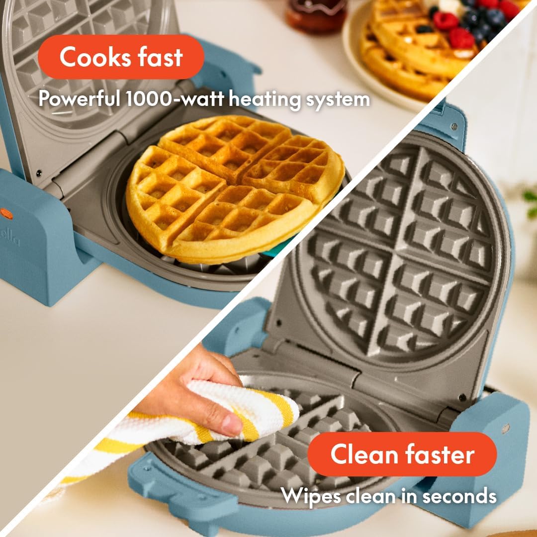 Detalle de bella Flip-n-Store Waffle Maker with EverGood™ Ceramic Nonstick Coating (7” Plates, 1000W)