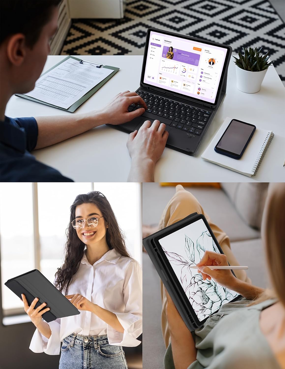 Thumbnail 6 de Nsyee Keyboard Case with Touchpad and Mouse for iPad 11th A16 2025 and iPad 10th Gen 2022