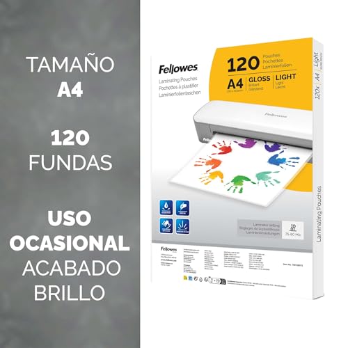 Thumbnail 1 de Fellowes fundas A4 brillo, pack de 120