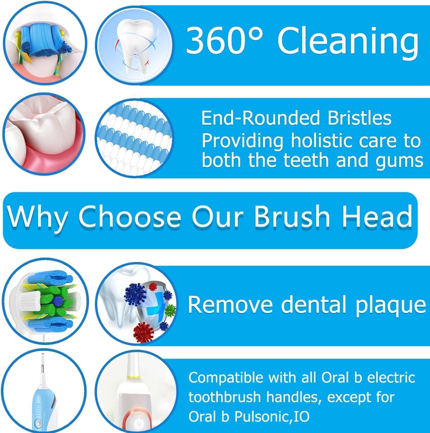 Thumbnail 4 de Qitizu Toothbrush Head 16pcs replacement for Oral‑B electric toothbrushes 🪥