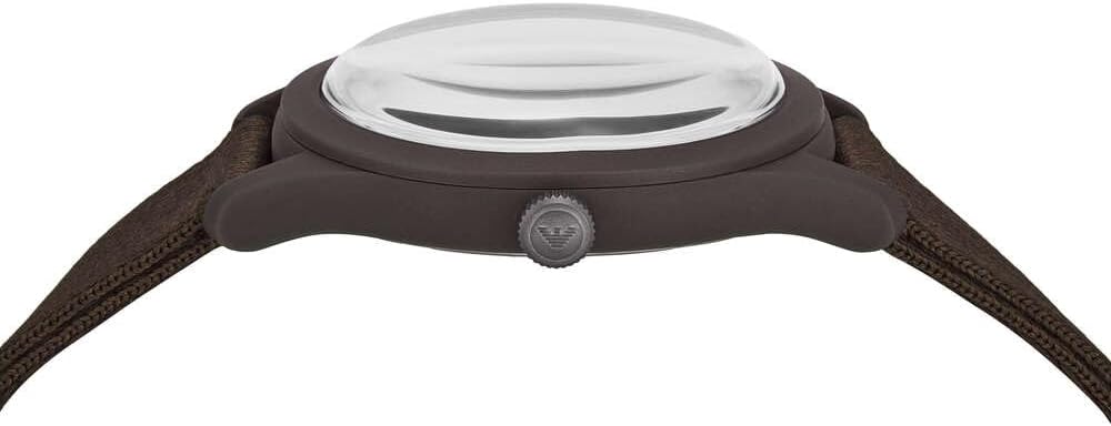 Detalle de Montre homme Emporio Armani à quartz (boîtier 45 mm) bracelet cuir ou silicone