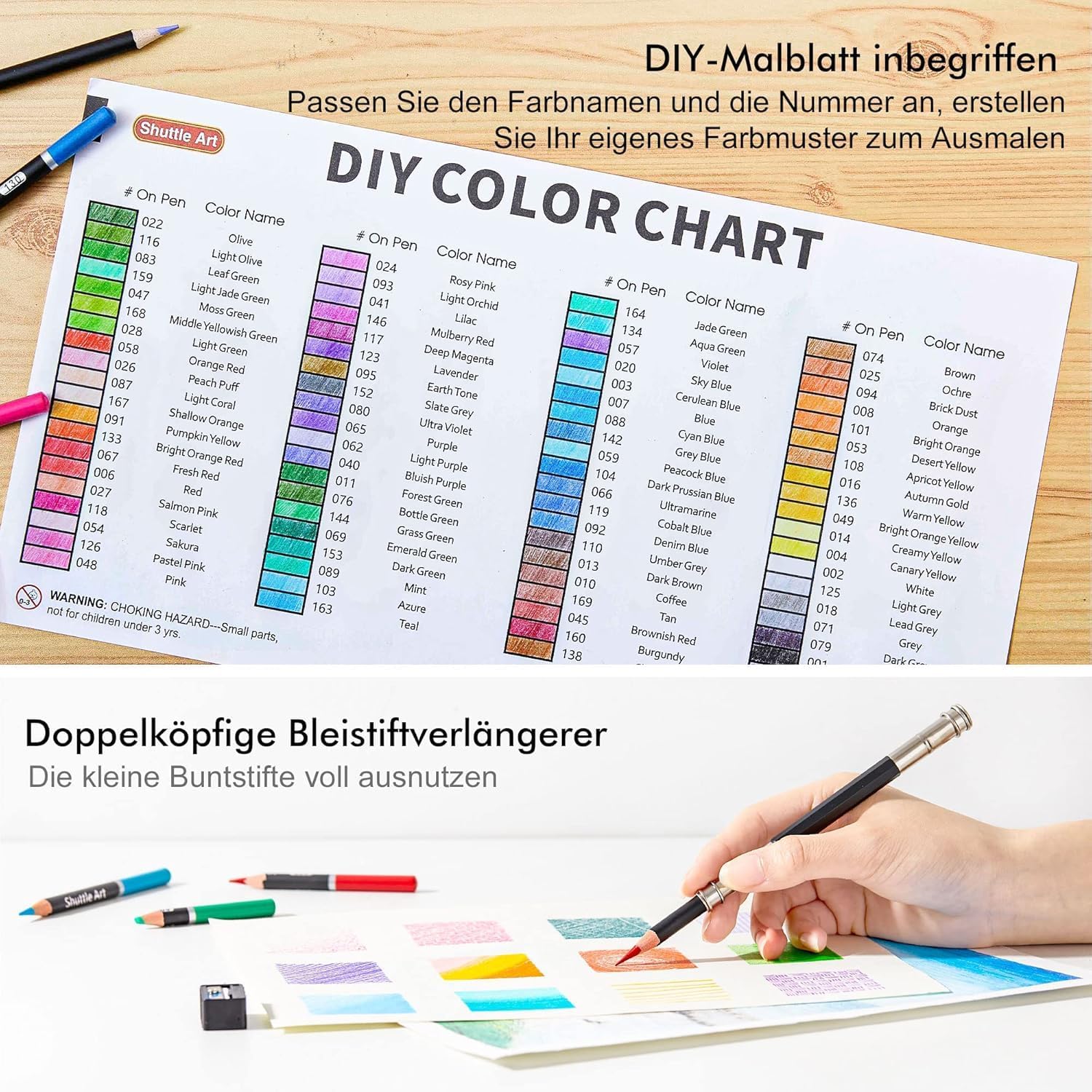 Thumbnail 3 de Shuttle Art Buntstifte-Set mit 80 Farben für Erwachsene und Kinder – inkl. Malbuch, Skizzenbuch und Zubehör
