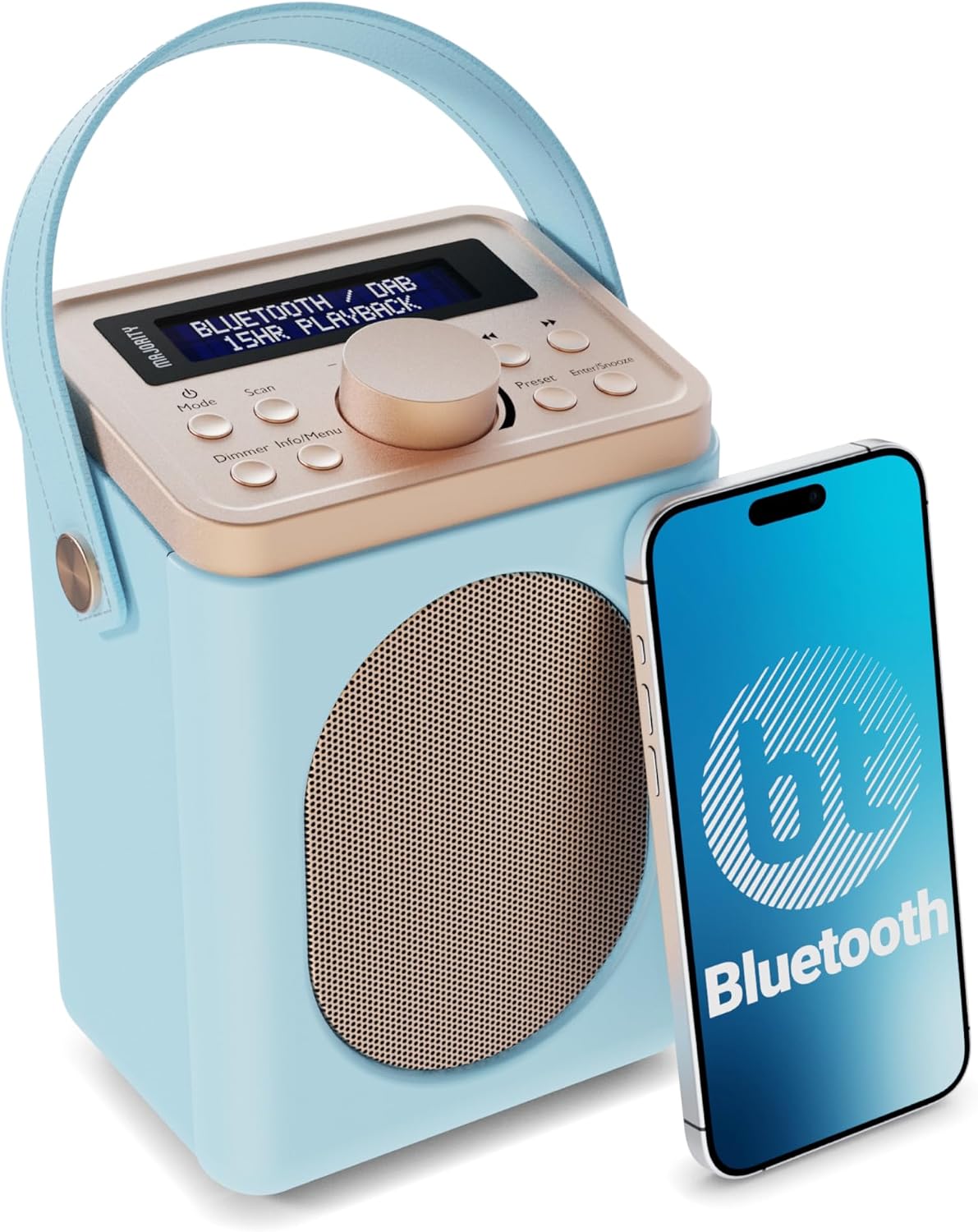 Detalle de MAJORITY Little Shelford Portable DAB+ Radio with Bluetooth (Duck Egg)