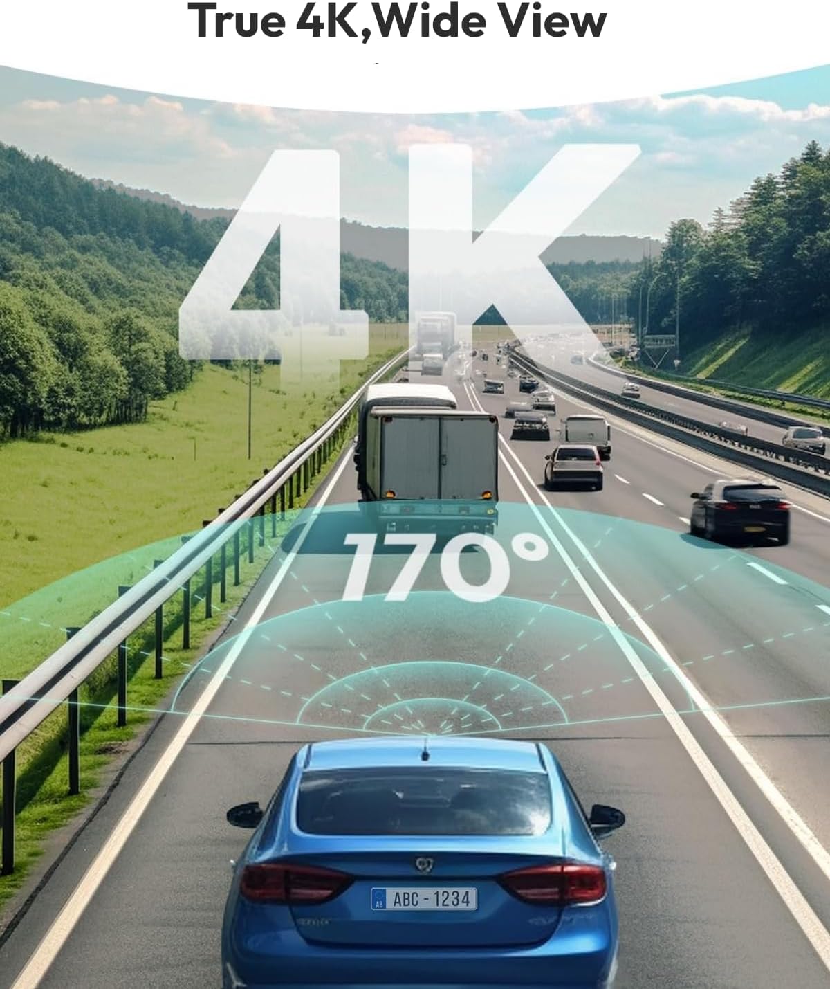Detalle de BOTSLAB 4K Dash Cam Front and Rear with STARVIS, ADAS, GPS and WiFi (170° front / 150° rear)