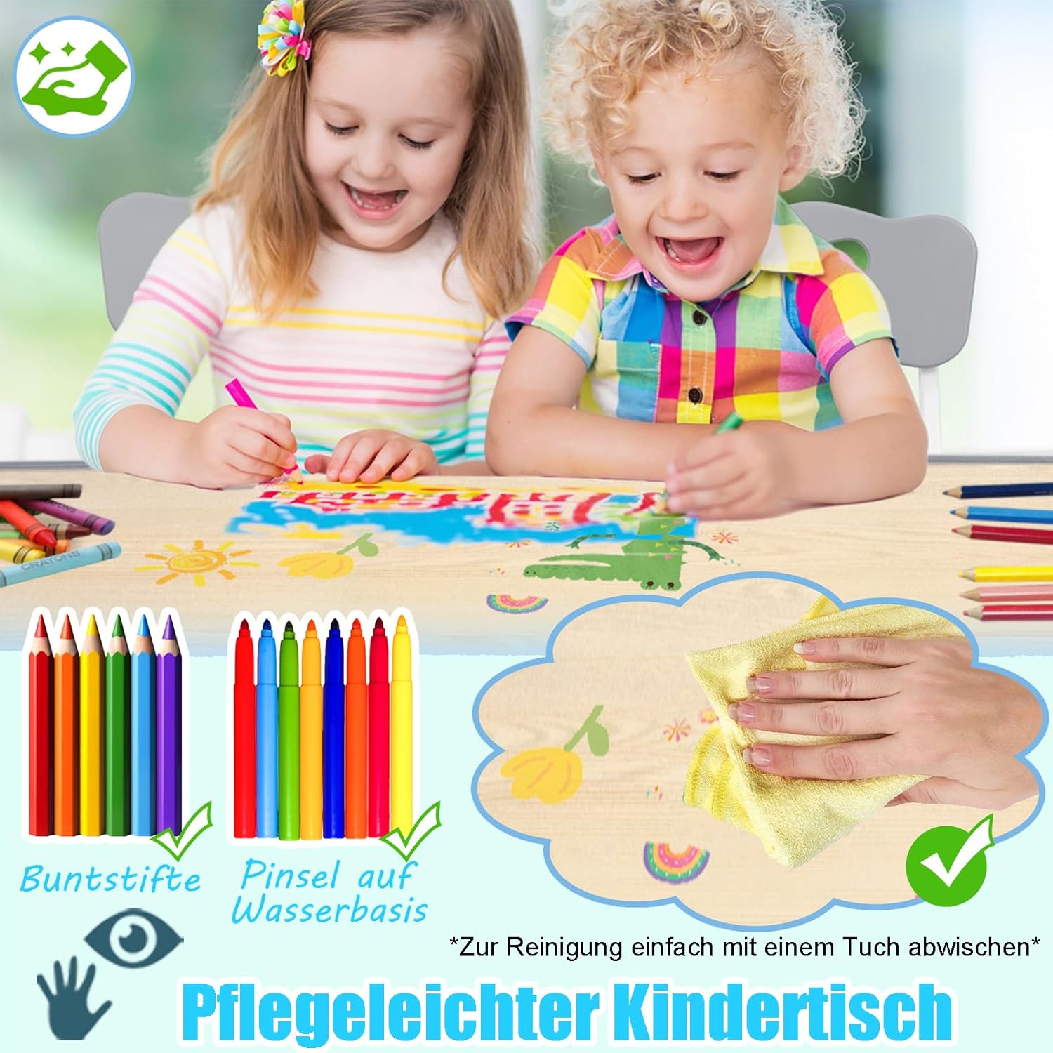 Thumbnail 2 de ACXIN Table pour enfants avec 4 chaises, ensemble évolutif
