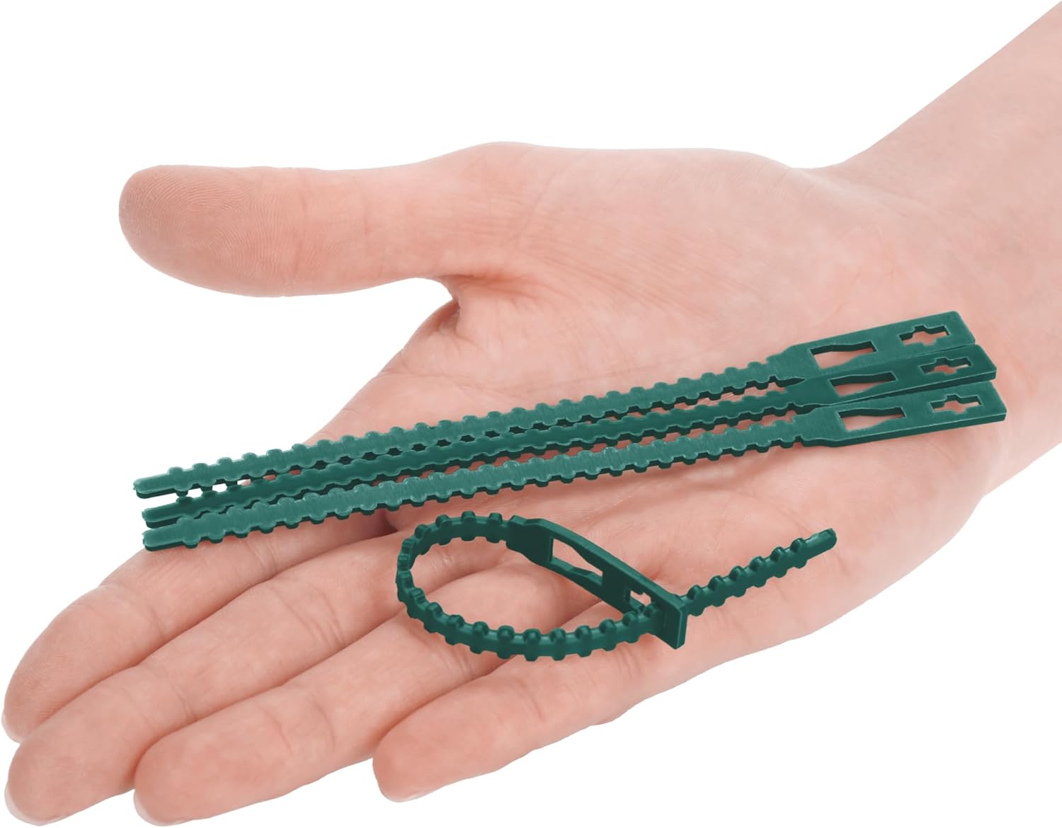 Thumbnail 4 de COM-FOUR® 200x Lega piante in plastica verde - clip regolabili da 14 cm, legatura versatile e riutilizzabile