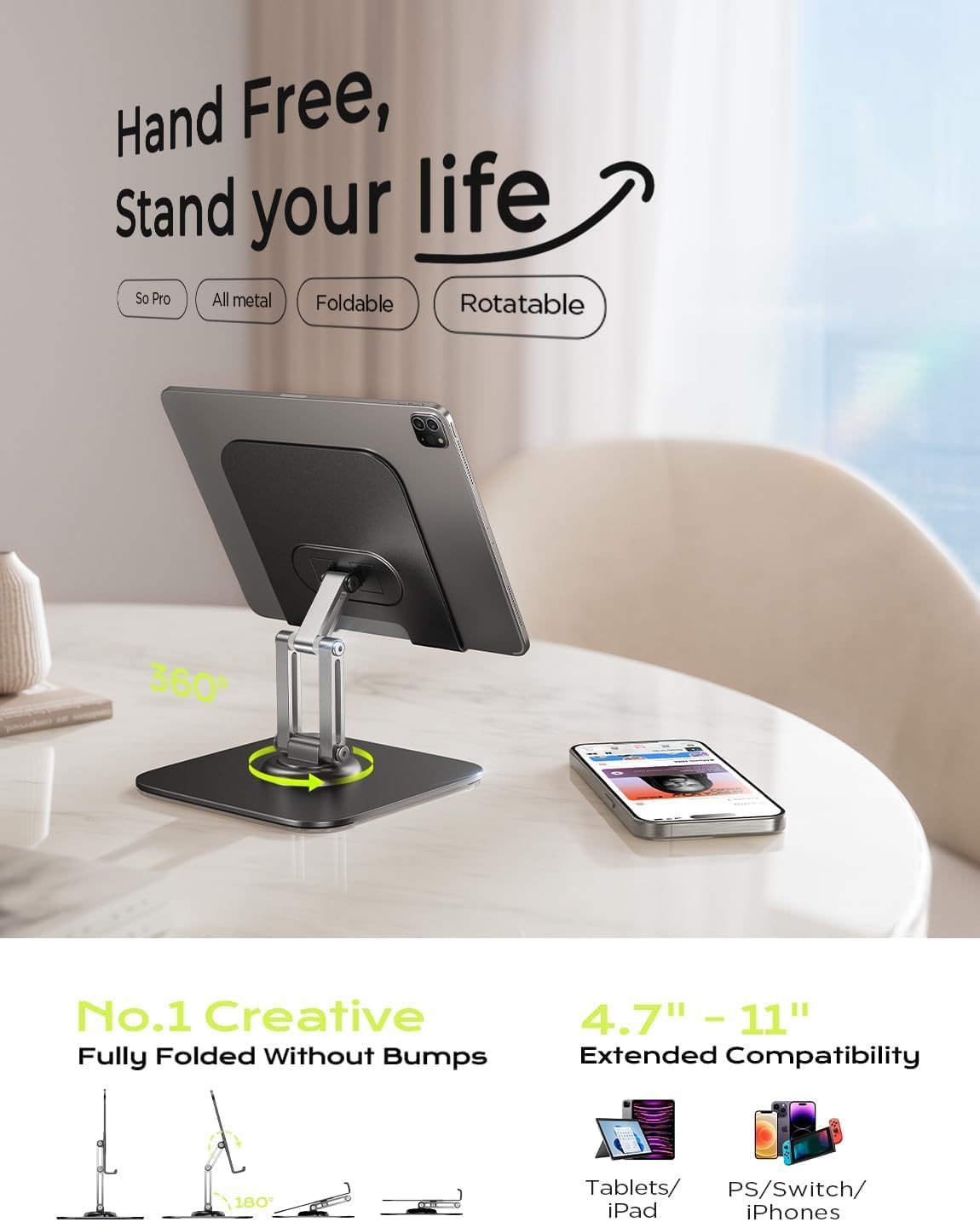 Detalle 2 de LISEN Tablet Ständer verstellbar 4,7–12,9"