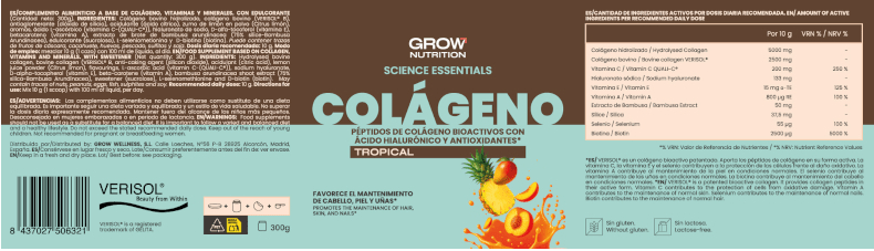Thumbnail 1 de Grow Nutrition Colágeno Tropical 300 g 🍽