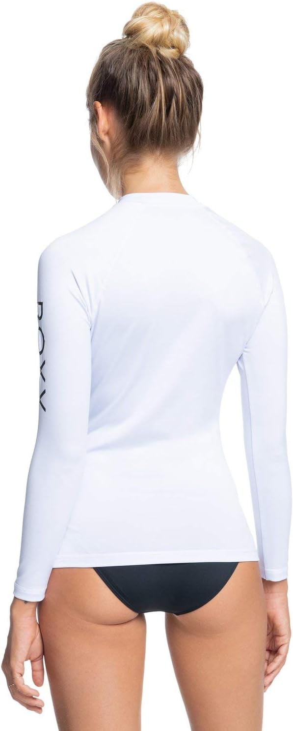Detalle de Roxy Whole Hearted Rash Vest UPF 50 a maniche lunghe da donna – White, M