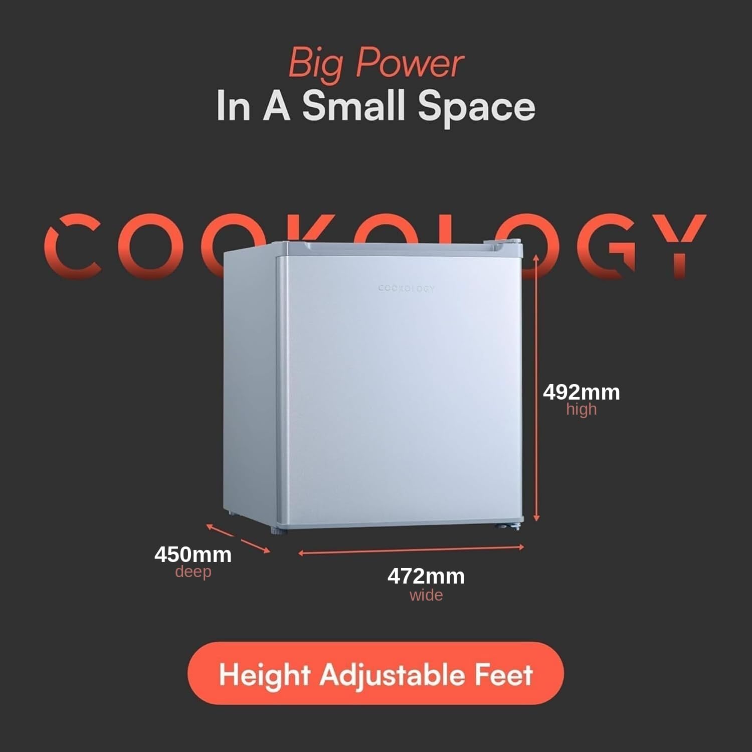 Thumbnail 3 de Cookology 45L Tabletop Mini Fridge with Chiller Box - Stainless Steel