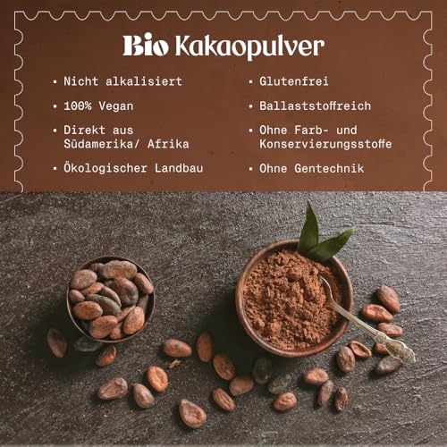 Thumbnail 1 de NaturaleBio Bio Kakaopulver Schwach Entölt – Bio, vegan, fettarm