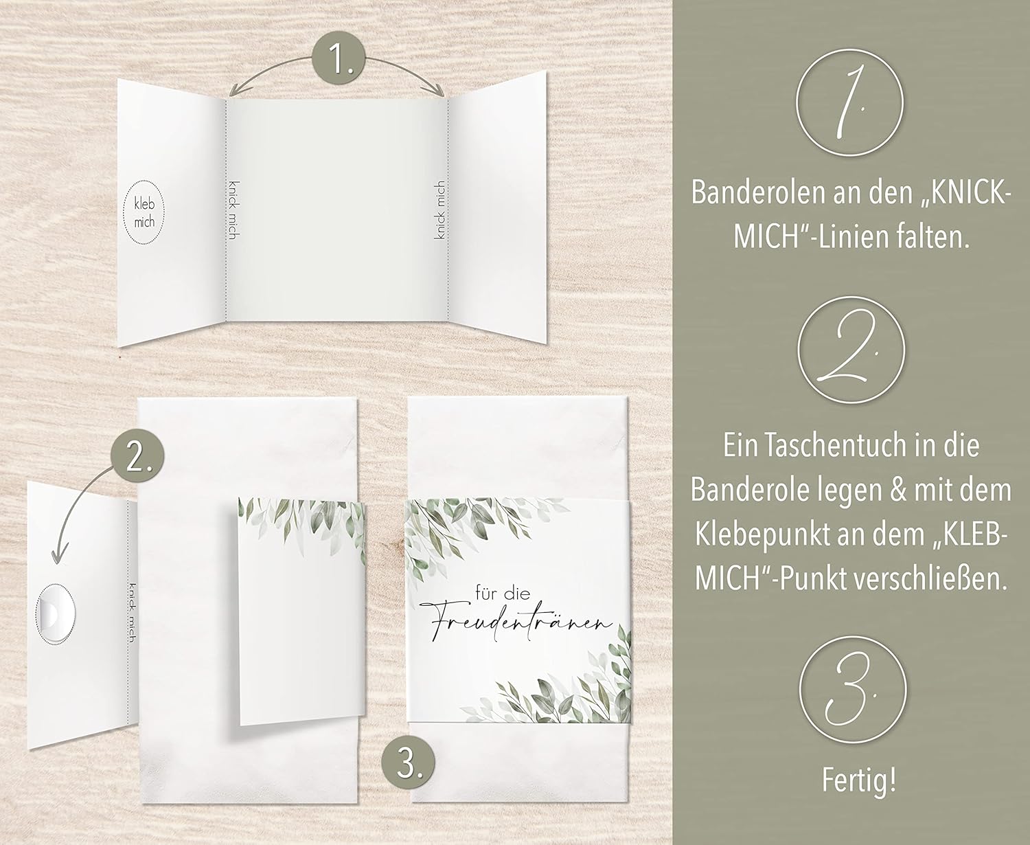 Thumbnail 5 de AirDesign Air & Love Freudentränen-Taschentücher mit Klebepunkten – 50 Stück, Blumendesign