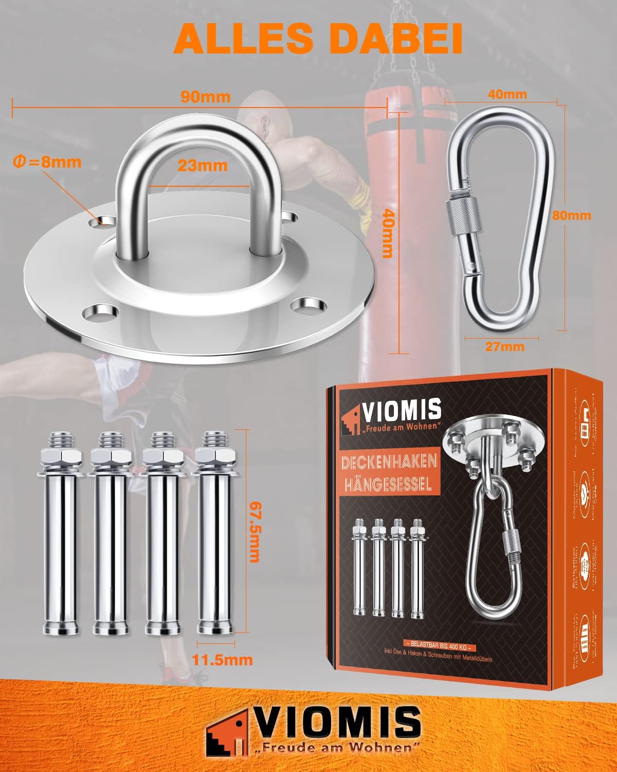 Thumbnail 2 de Deckenhaken Viomis 2er Pack, 450 kg