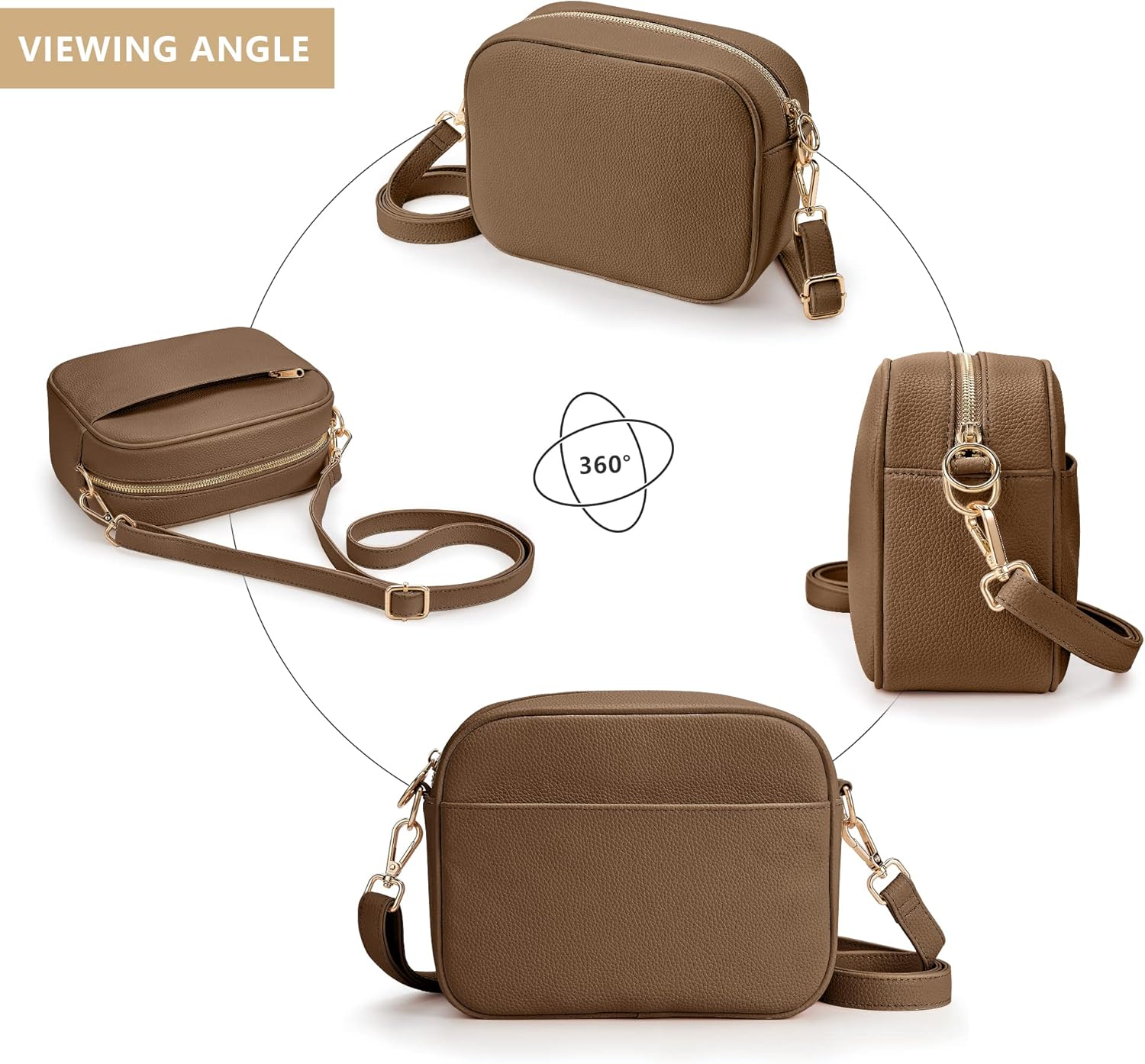 Thumbnail 6 de KALIDI Crossbody Bag for Women — Adjustable Straps, Multi-Pocket Faux Leather