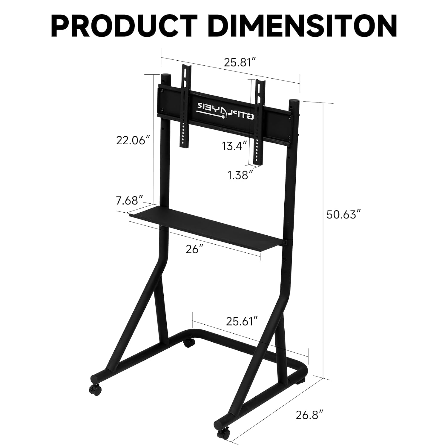 Thumbnail 1 de GTPLAYER GTS091 Mobile TV Stand for 32–65-Inch Displays, Adjustable Height