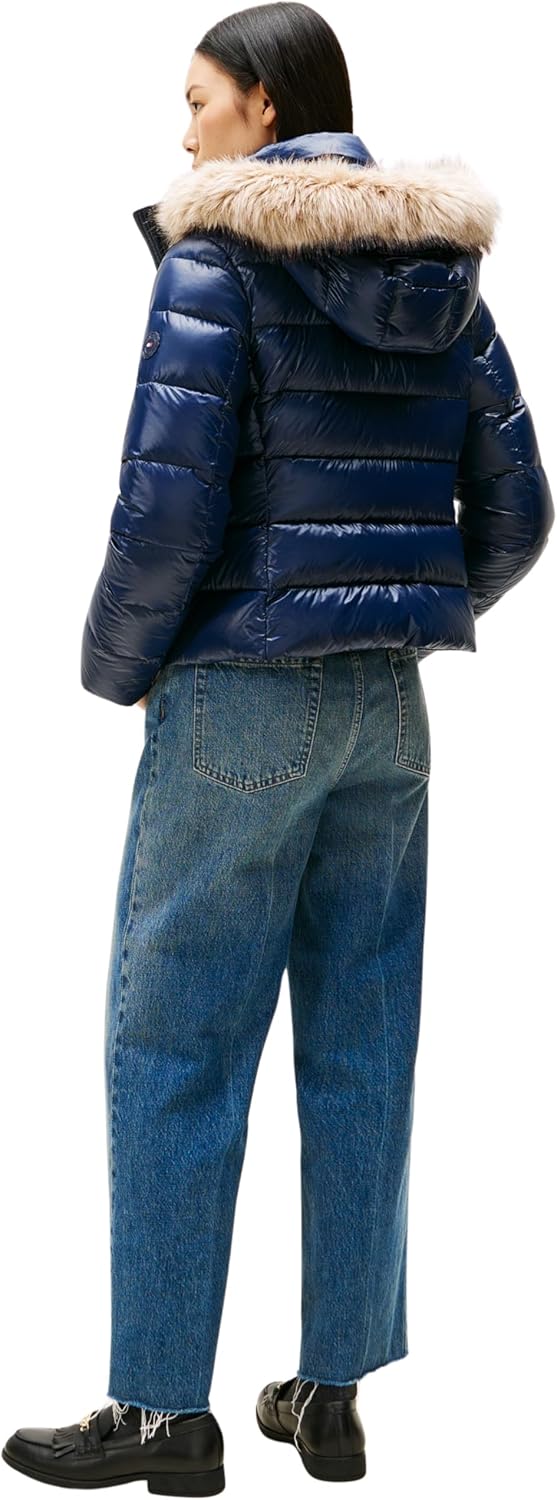 Thumbnail 1 de Tommy Hilfiger Gloss HW Down Slim Jacket W Fur – Piumino da donna in nylon riciclato