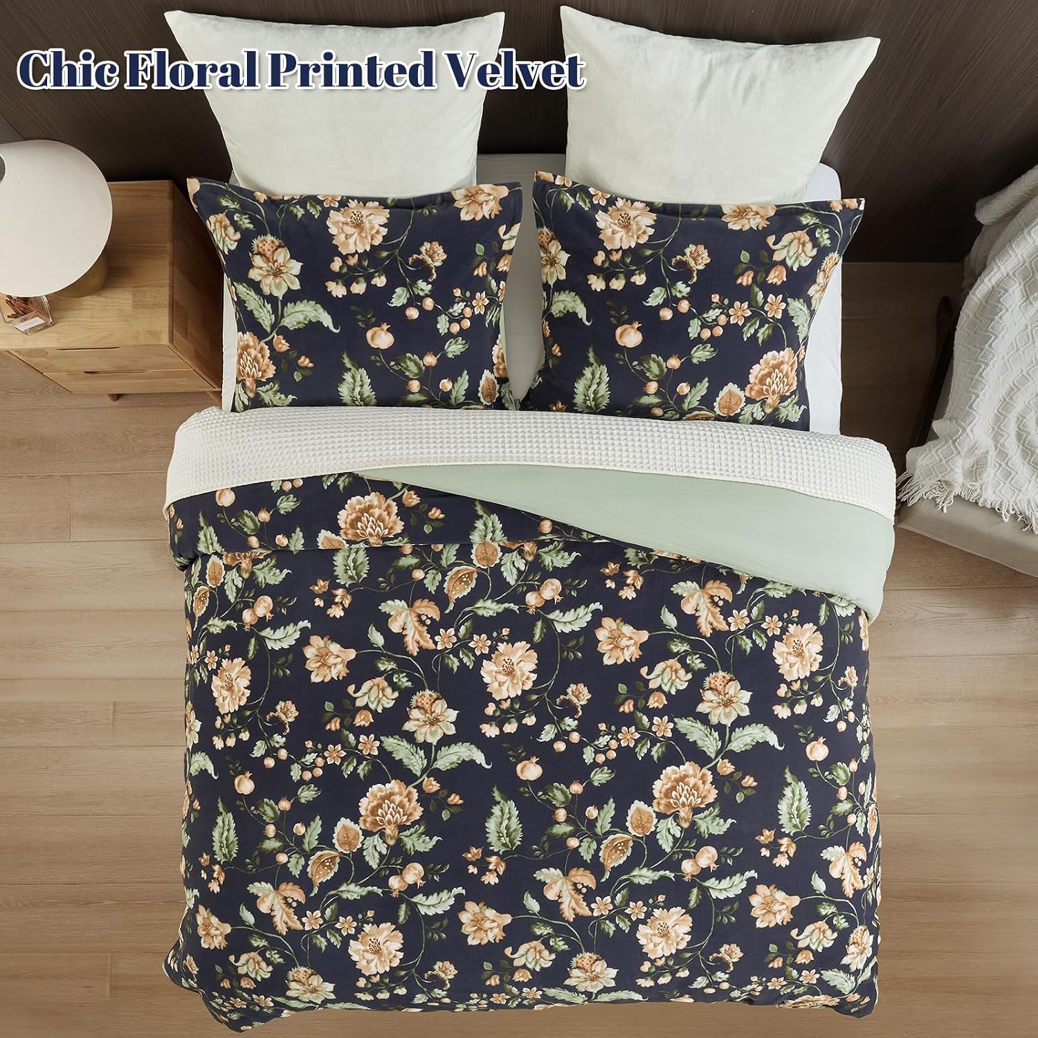 Detalle 2 de PHF Velvet Comforter Set Queen Size