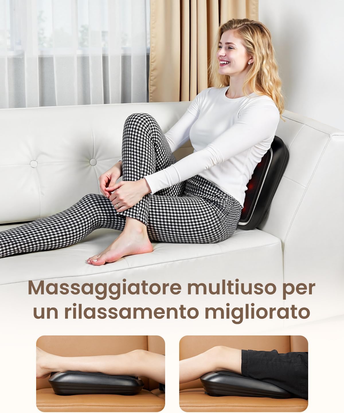 Detalle de RENPHO Massaggiatore piedi Shiatsu riscaldato: massaggio impastante per piedi e polpacci