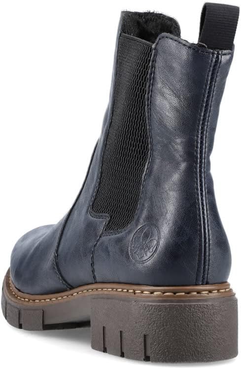 Detalle de Rieker Z3561 Women's Chelsea Boots, Dark Blue with Warm Lining