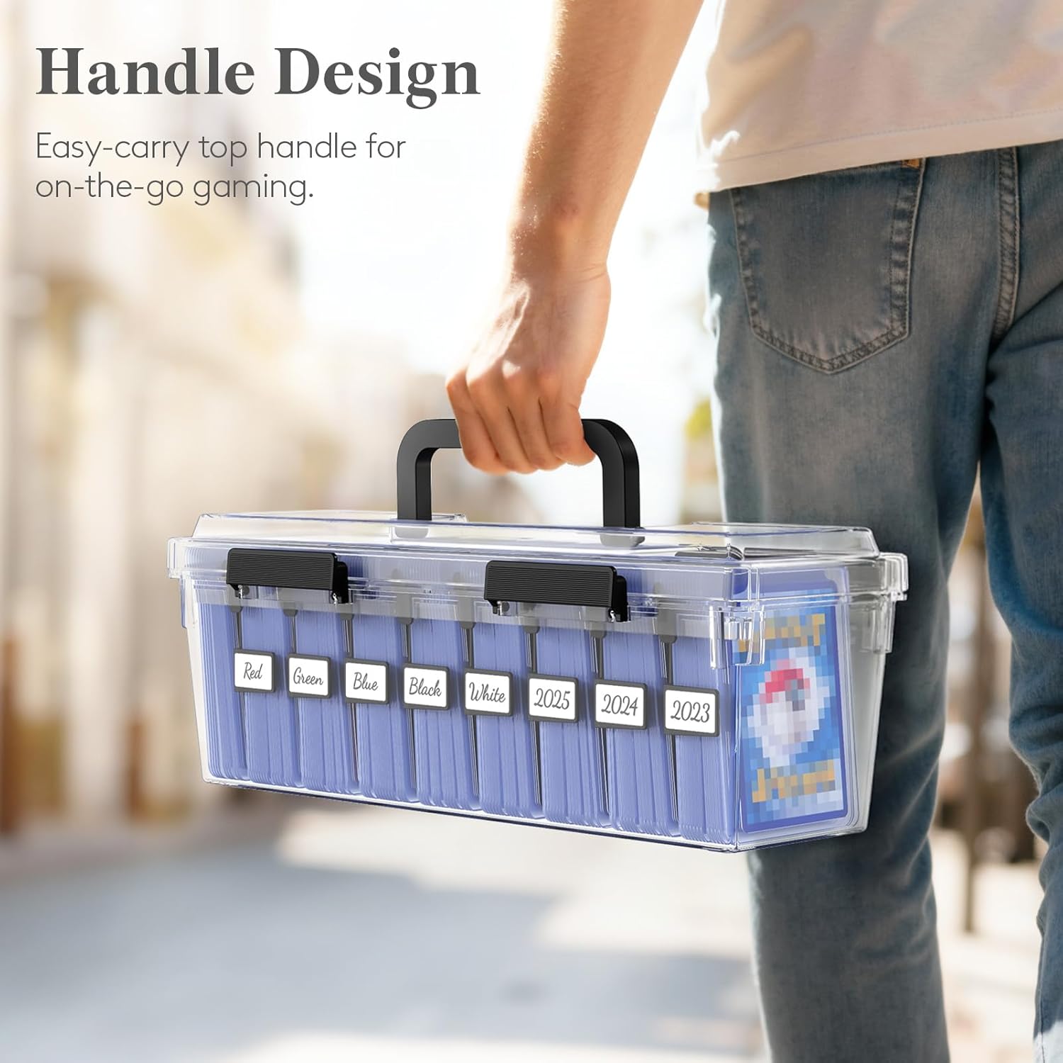 Thumbnail 6 de Lifewit Trading Card Storage Box (2-Pack) with 8 Adjustable Dividers and Writable Labels