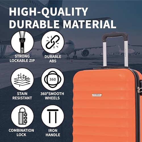 Thumbnail 1 de FLYMAX 55x40x20 Ryanair Cabin Bag Hand Luggage Lightweight 40L Suitcase (2.5kg) – Orange