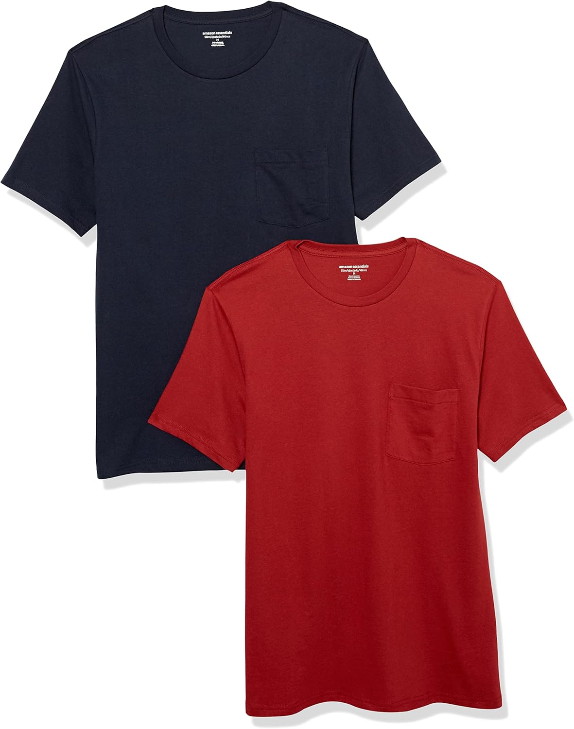 Thumbnail 6 de Amazon Essentials Herren T-Shirt mit kurzen Ärmeln, Rundhalsausschnitt und Brusttasche – 2er-Pack, normaler Schnitt