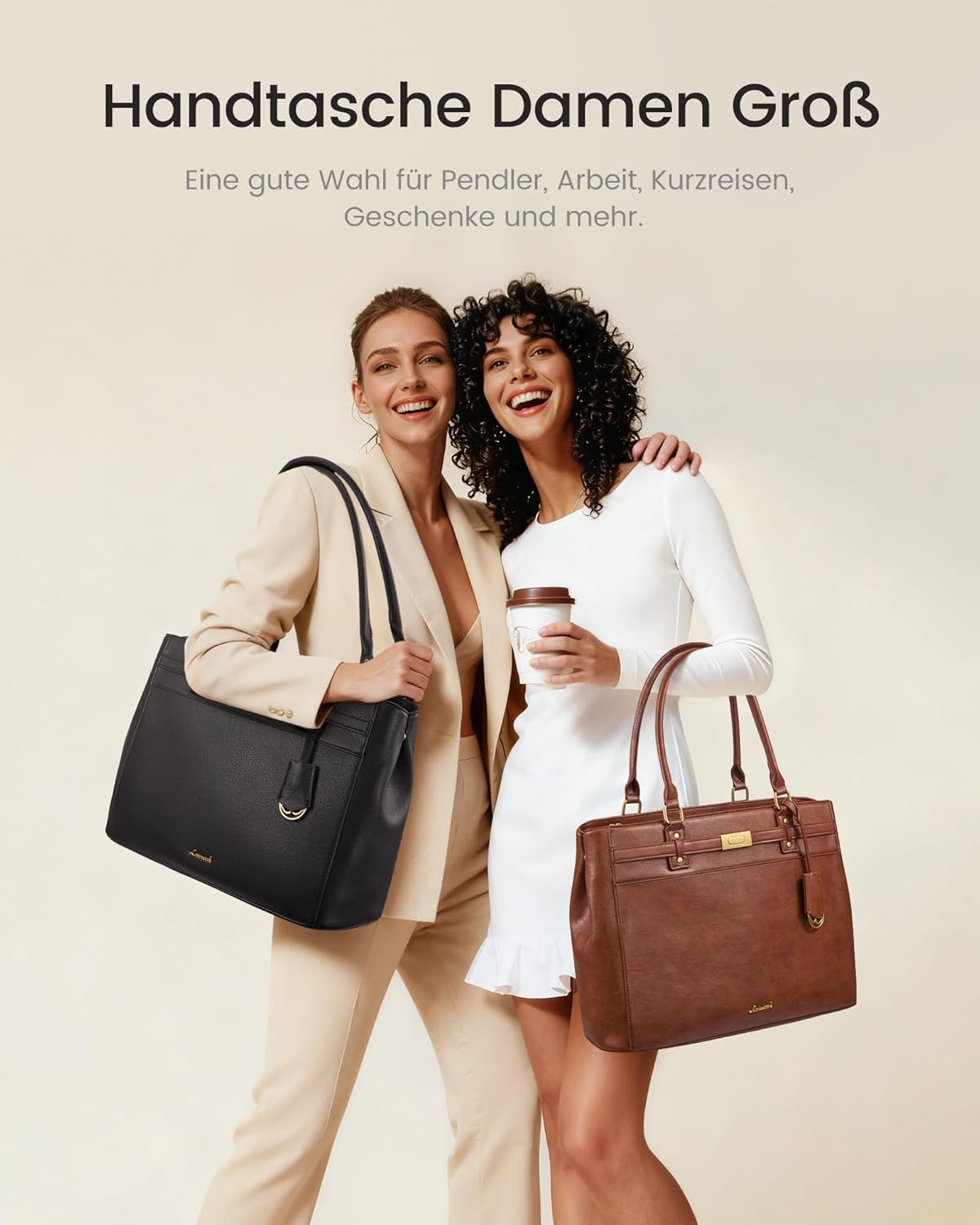 Thumbnail 1 de LOVEVOOK Damen Handtasche groß (bis 15,6 Zoll) – Business-Shopper mit gepolstertem Laptopfach