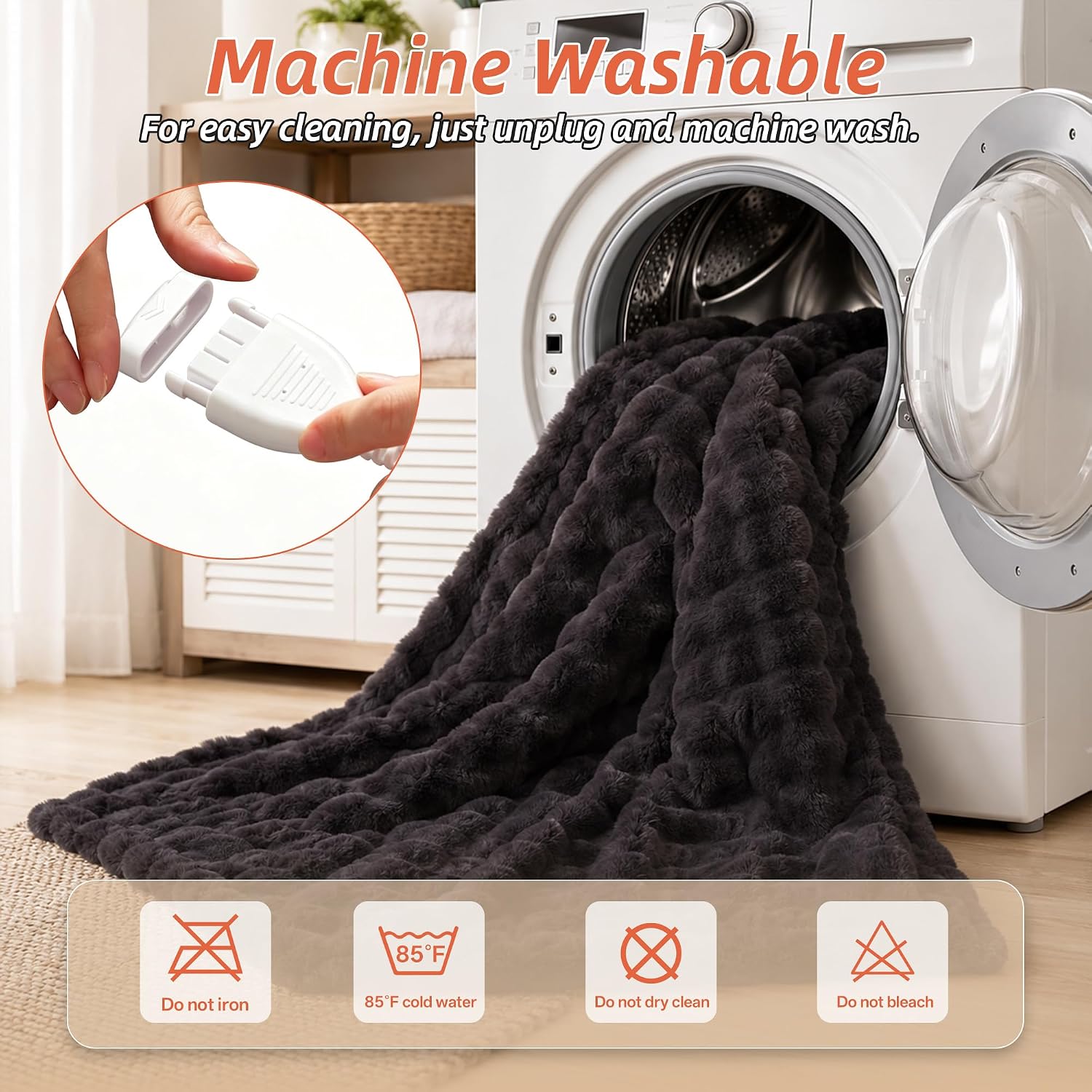 Detalle de Electric Heated Throw Blanket 50 x 60 in