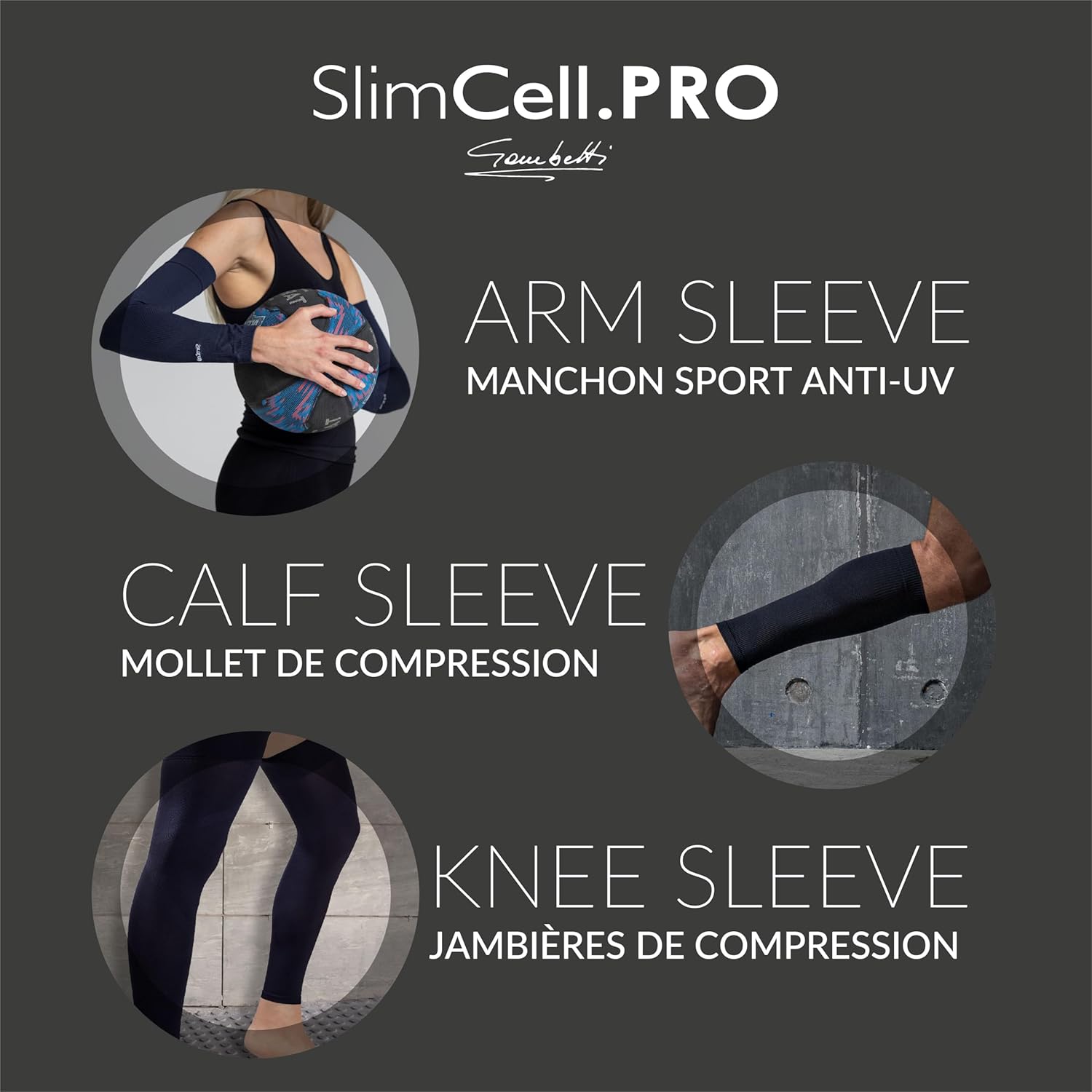 Thumbnail 5 de SlimCell Gambetti Manchon de Compression Sport Unisex – Support Musculaire et UV pour Running, Cyclisme et Plus