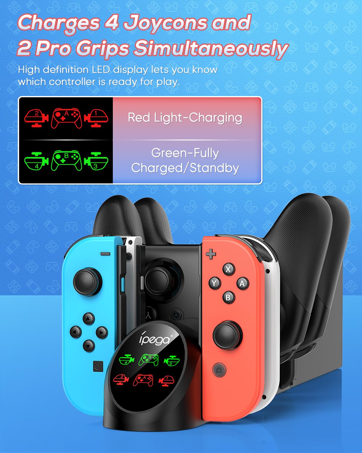 Thumbnail 3 de FASTSNAIL Ladestation für Nintendo Switch / Switch OLED mit Platz für 4 Controller und Pro Controller