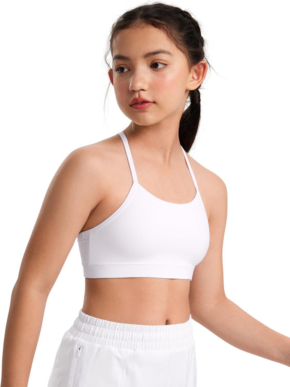 Detalle de CRZ YOGA Butterluxe : soutien-gorge sport enfant/ados à bretelles en Y, sans ou avec coques amovibles