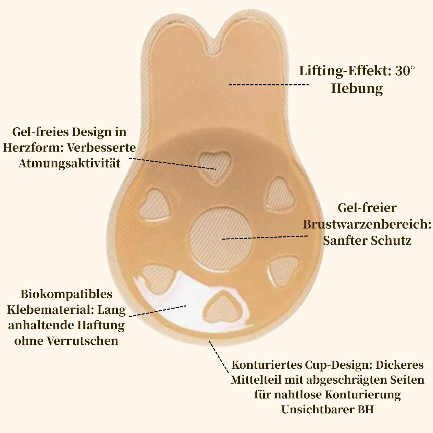 Detalle 2 de Dresmannst Klebe BH Push Up Rückenfrei – Unsichtbarer, trägerloser Nippelpads-BH für Rückenfreiheit