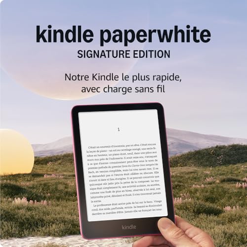 Thumbnail 6 de Amazon Kindle Paperwhite Signature Edition (Nouvelle génération) — Rose métallisé, 32 Go, charge sans fil et éclairage avant auto-réglable