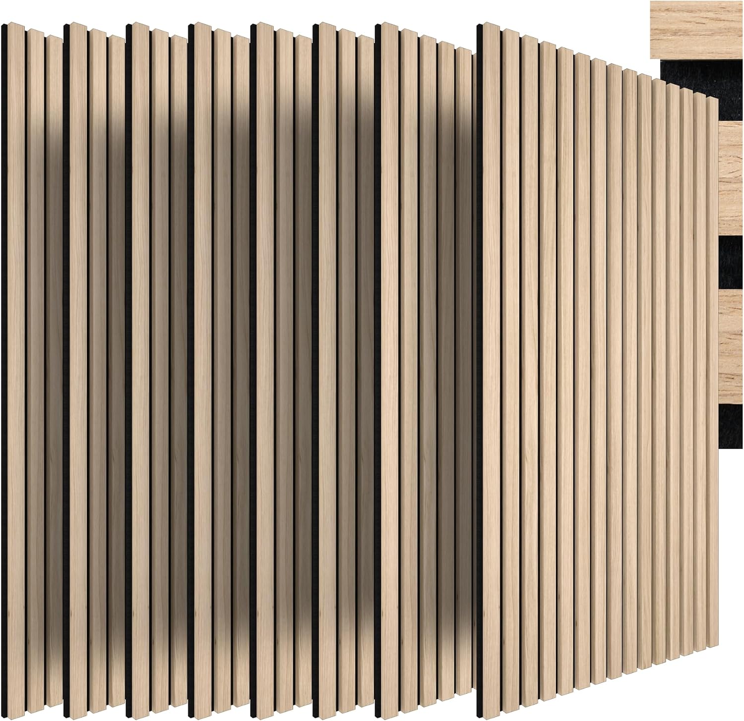 Detalle de tectake® Sonic Wall IV akustikpaneler, 8-pack i ljus ek, skärbara 110 x 50 cm