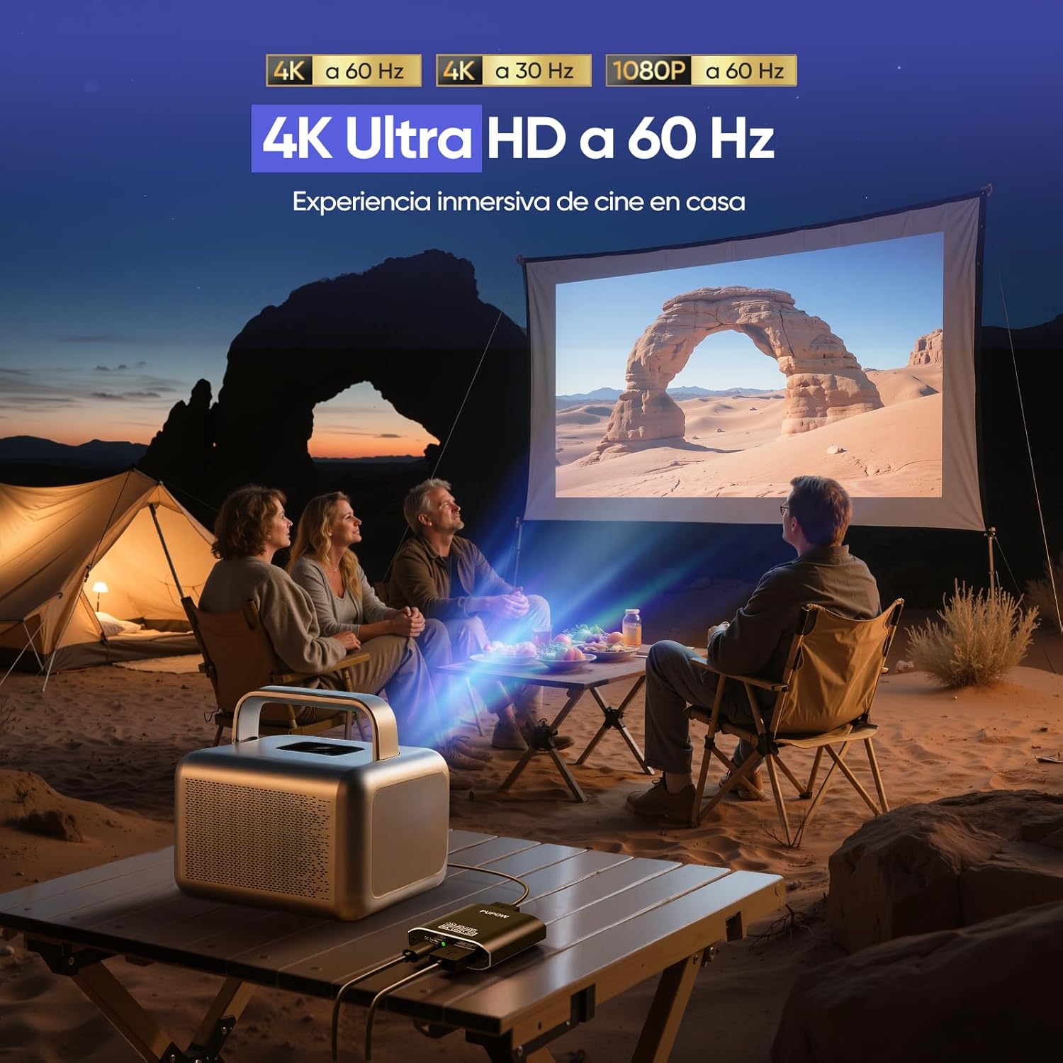 Detalle 2 de Pupow HDMI Splitter 4K 60Hz 1 entrada 2 salidas